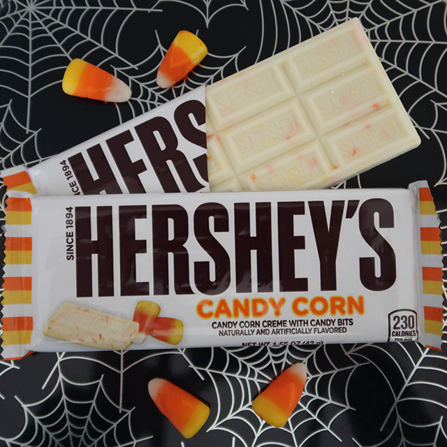 A Hershey's Candy Corn white chocolate bar