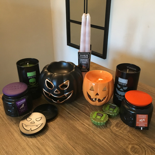 Halloween candles and pumpkin-shaped warmers from Yankee Candle