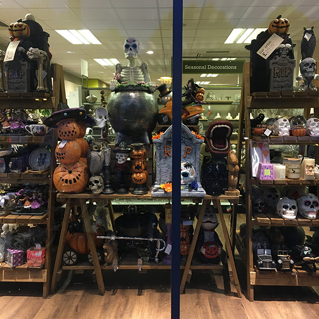 A Halloween display in a Homesense store, mid October 2019
