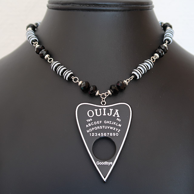 Ouija Necklace & Earrings Set (Black)