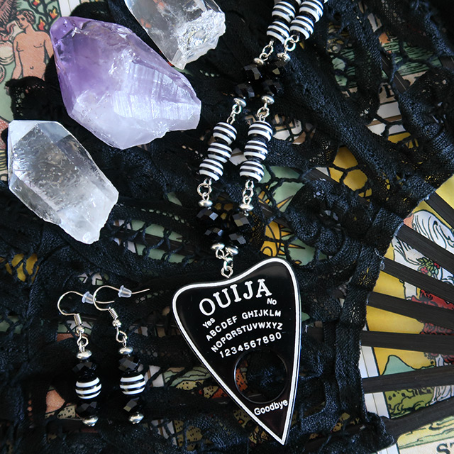 Ouija Planchette necklace and earrings
