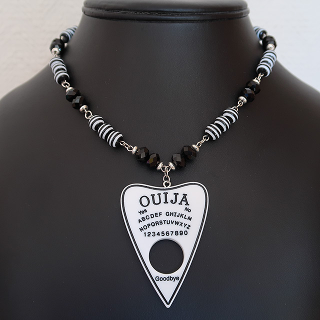 Ouija Necklace & Earrings Set (White)