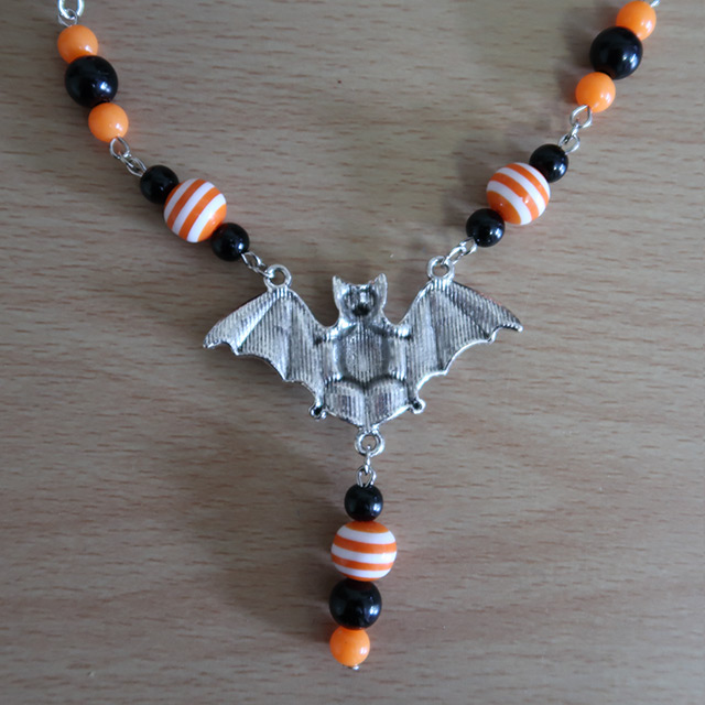 Striped Bat necklace (reverse view)