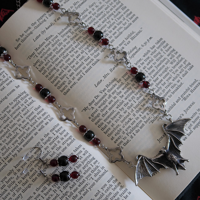 Bat necklace and earrings