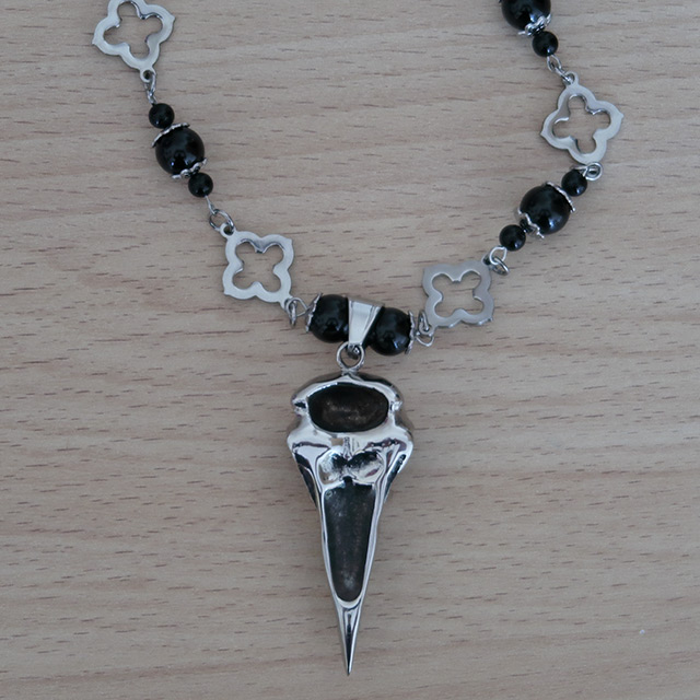 Bird/Raven Skull necklace (reverse view)